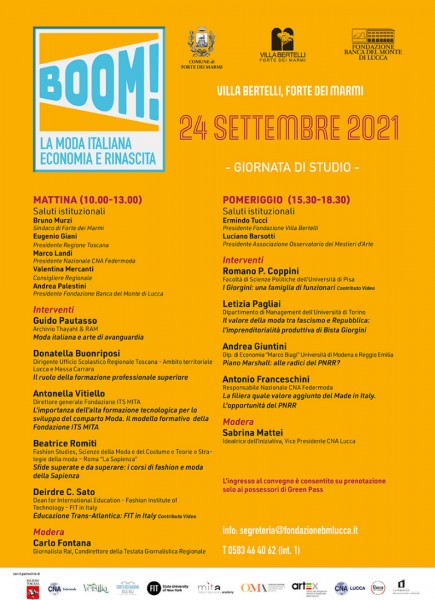 “Boom. La moda italiana, economia e rinascita.” Giornata di studi a Villa Bertelli (Forte dei Marmi) con focus su Giovan Battista Giorgini, l’inventore della moda italiana all’estero cui il Forte ha dato i natali.