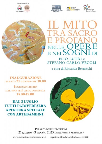 Inaugura sabato 21 giugno la mostra Il mito tra sacro e profano nelle opere di Elio Lutri e Stefano Carlo Vecoli - ore 18 ingresso libero