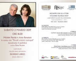 Incontri con gli attori. Sabato 2 marzo alle 18 protagonisti Michele Placido e Anna Bonaiuto - ingresso libero