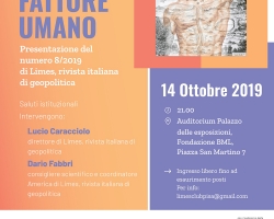 Il Fattore Umano. Inizia lunedì 14 ottobre il ciclo di 5 incontri della Rivista italiana di geopolitica Limes