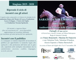 Per il ciclo "Incontri con gli attori" sabato 16 novembre gli attori del Falstaff incontrano il pubblico - ingresso libero